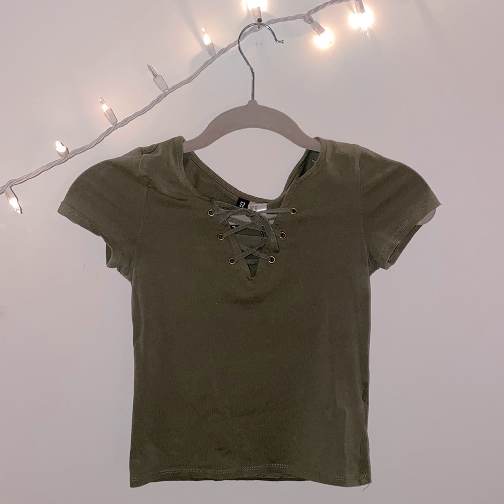 Green crop top